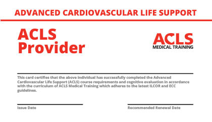 An ACLS Recertification Card