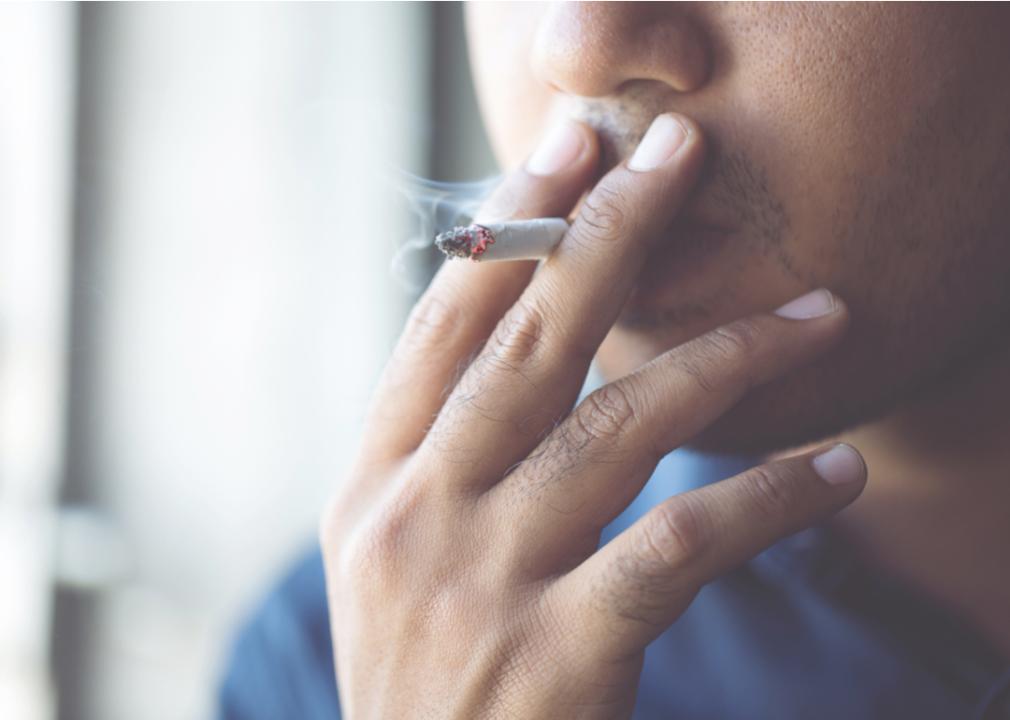 A person smoking