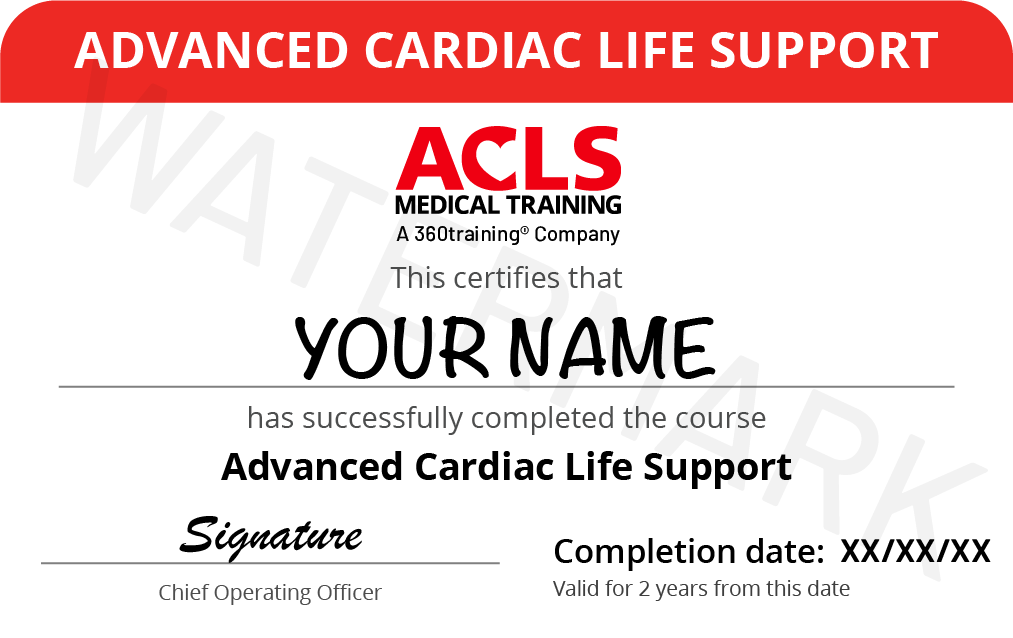An ACLS Recertification Card